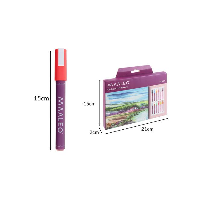 Sada 12 akrylových fixiek Maaleo