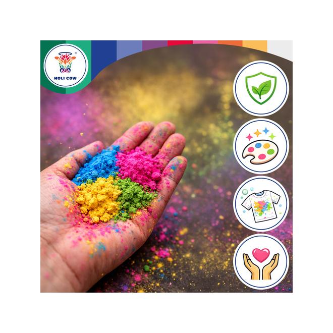 Sada farebných práškov 6x100 g Holi Cow