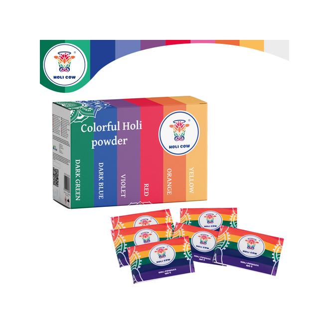 Sada farebných práškov 6x100 g Holi Cow