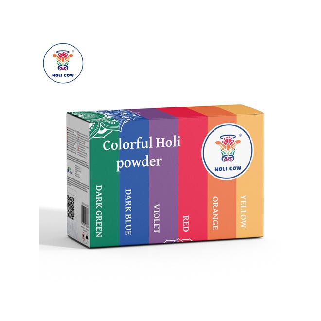 Sada farebných práškov 6x100 g Holi Cow