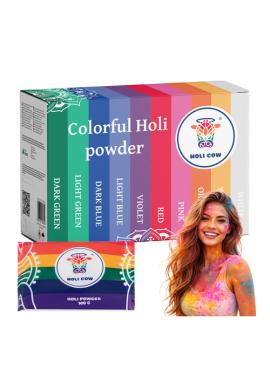 Sada farebných práškov Holi 10x100 g Holi Cow