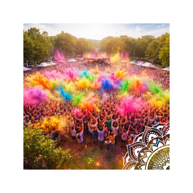 Sada farebných práškov Holi 10x100 g Holi Cow