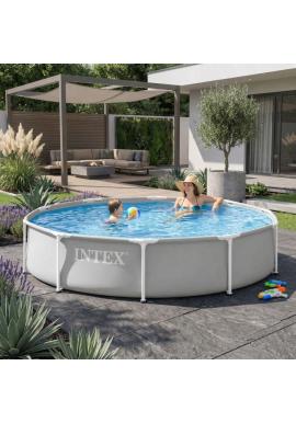 Záhradný sivý bazén s okrúhlym rámom 305x76 cm INTEX