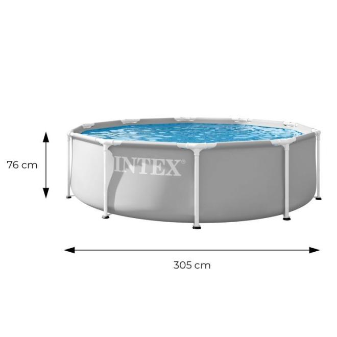 Záhradný sivý bazén s okrúhlym rámom 305x76 cm INTEX