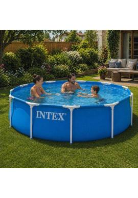 Záhradný bazén s okrúhlym rámom a pumpou 366x76 cm INTEX