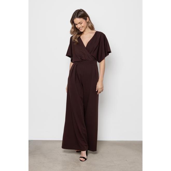 Elegantný dámsky overal čokoládovej farby