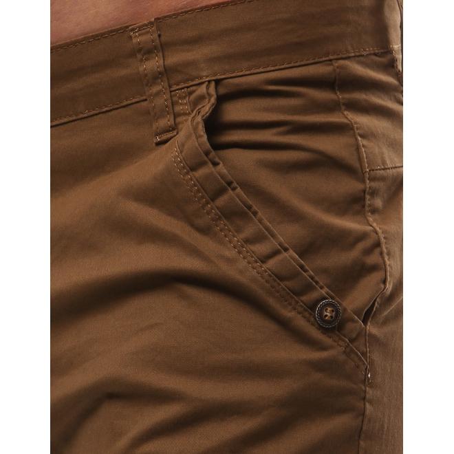 Hnedé elegantné krátke nohavice pre pánov